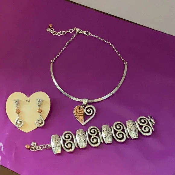Brighton Pablos Passion Heart Pendant Necklace, Earrings, & Bracelet Set - Picture 7 of 7